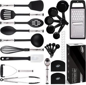 Kaluns Kitchen Utensils Set, 35Pcs Nylon and Stainless Steel Cooking Utensils, Dishwasher Safe and Heat Resistant Kitchen Tools