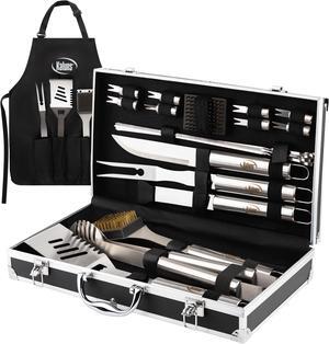 Kaluns Grilling Accessories, Grill Tools, Complete 21 Piece BBQ Tools Set, Heavy Dute, Dishwasher Safe