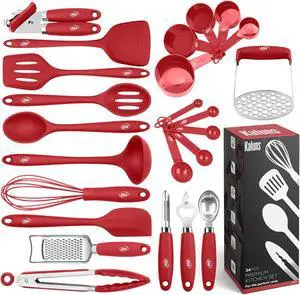 Kaluns Complete Kitchen Utensils Set, Set of 24 Silicone Kitchen Gadgets, Premium Quality