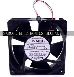 NMB-MAT 4715SL-05W-B60 DC24V 1.20A 12cm 12038 inverter fan metal frame high temperature resistance 2-wire
