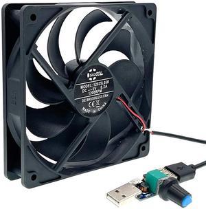 120mm USB Cooling Fan With governor, Router Fans,for DIY PC Cooler Silent Quiet DC 5V 120X120X25mm 5V 1200RPM SXDOOL 12025L05R