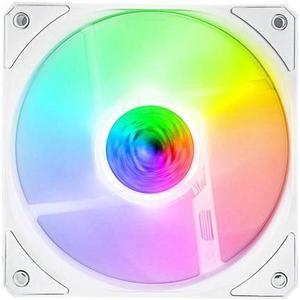 SickleFlow 120 V2 Addressable RGB Fan Cooler Master (White Edition, 3 in 1 with ARGB LED Controller) - 120mm Square Frame Fan, Air Balance Curve Blade Design, PWM Control for PC Case & Liquid Radiator