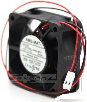 Original NMB 2410ML-04W-B60 6025 12V 0.40A 6CM Dual Balls bearing 2 Wires 2 Pins case Fan