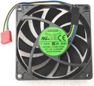 NEW Everflow R128015BM 8CM 8015 4-wire temperature control speed double ball 12V 0.25A silent fan NEW Everflow R128015BM 8CM 8015 4-wire temperature control speed double ball 12V 0.25A silent fan