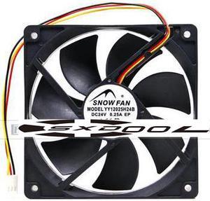 SNOW FAN YY12025H24B Server Cooling Fan DC 24V 0.25A 120x120x25mm 3-wire
