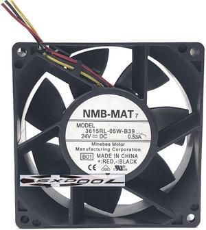 SXDOOL NMB 3615RL-05W-B39 B01 DC 24V 0.53A 90x90x38mm 3-Wire 3-pin Server Cooling Fan