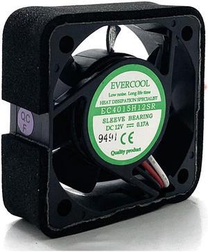 4015 40mm Fan 4cm 12V EC4015H12SR EverCool 3-Wire 0.17A CPU Cooling Fan Machine Tool IPC Mini Cicro Cooler