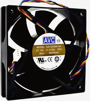 PWM Fan For AVC DS12025B12H 120X120X25mm DC 12V 0.75A 2 Ball Bearing Fan High Speed CFM Airflow Axial Cooling 12cm