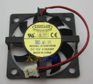 EVERFLOW S124010DM graphics card fan 12V 0.08A / 0.15A  2-wire 2-pin