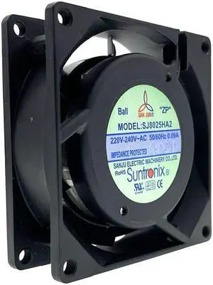 New 80mm AC 220V 240V Computer Cooling Fan,SJ8025HA2 SanJu 80X80X25mm 8cm Dual Ball Bearing 50/60Hz Server Case Cabinets Fans