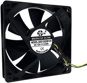 120mm 12025 DC 12V 0.50A PWM PC CPU Cooling Fan 120x120x25mm Dual Ball Bearing 3300 Rpm,High Speed Replace Delta AFB1212SH