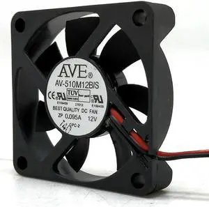 Mute Silent Quiet 50mm 5cm 12V Cooling Fan,Original AV-510M12B/S 50x50x10MM DC12V 0.095A 2Lines Fans
