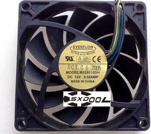 EVERFLOW R128015DH 12V 0.32A 8CM 8015 4-wire CPU fan