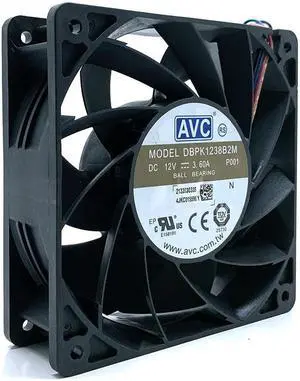 for Whatsminer Antminer AsicMiner AvalonMiner Cooling Fan AVC 12038 12V 5600RPM DBPK1238B2M High Speed Miner Fans PWM 4P