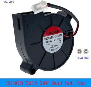 Original Sunon 3D Printer Blower Fan 5015 DC 24V 1.11W Dual Ball Bearing Fan Centrifugal Cooling Turbo Fan 50X50X15mm 5015S