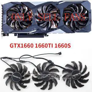 3pcs/lot New For gigabyte GTX1660 1660S 1660OS 1660TI 2060 graphics fan POWER LOGIC PLD08010S12HH 75mm