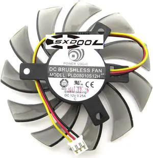 75mm For GIGABYTE GT240 430 440 630 730 Graphics card cooling fan PLD08010S12H 3-pin