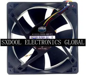 New A12025-18RB-4BP-F1 DC12V 0.32A 12CM 4-wire PWM fan DF1202512RFHN cooler master