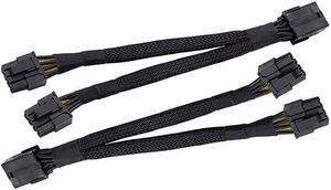 2PCS GPU PCIe 8 Pin Female to Dual 2X 8 Pin (6+2) Male PCI Express Power Braided Y-Splitter Extension Cable,20cm