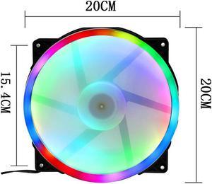 20CM color aperture race-changing fan chassis cooling 200mm x 30mm 20030 large fan LED color-changing horse-changing color aperture for King Kong AW309 Tt V cube