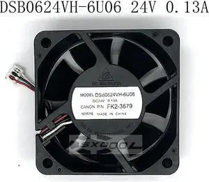 Delta DSB0624VH -6U06  silent fan 60mm 6025 DC24V inverter drive 6cm chassis fan FK2-3679