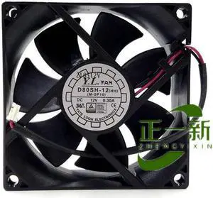 For Dell Desktop 9020MT 12V 0.30A 2 Wire Power Chassis Cooling Fan YaLn Fan D80SH-12 8cm 8025