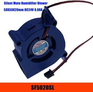 Sanly SF5020SL 24V 0.08A 5cm Humidifier Mute Silent Cooling Fan Turbine Blower Fan 50X50X20mm 3600RPM