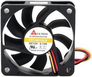 Y.S Tech FD126015LB 6015  6cm DC 12v 0.14A double ball bearing mute A cooling fan 3wires cooler