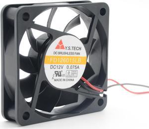 Original Y.S.Tech FD126015LB 6014 6cm 60mm DC 12V 0.075A double ball silent cooling fan
