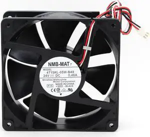 NEW NMB-MAT 4715KL-05W-B49 12038 12cm 120mm DC 24V 0.46A 3 wire server axial cooling fan blowers 120*38MM