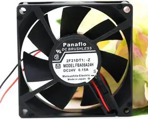 Original panaflo FBA08A24H 8CM 8025 80*80*25 80X80X25 DC 24V 0.15A/0.26A tow sire lead 2510 plug powerful light case cooling fans