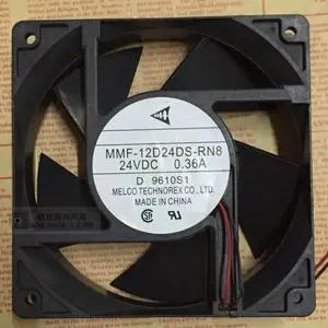 Original Melco 12CM 120*38mm MMF-12D24DS-RN8 24V 0.36A 2 Wires 2 Pins inverter Fan for PLC ABB Yaskawa device