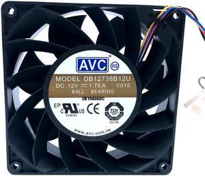 Original AVC DB12738B12U 12738 127*127*38mm DC 12V 1.75A high air volume server miner cooling fan