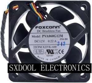 Original Foxconn PVA060G12M DC12V 0.22A 6CM 6025 authentic server fan PPW30
