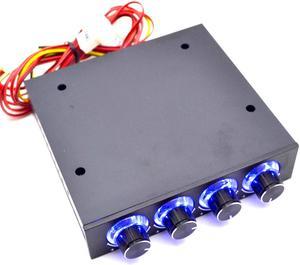 NEW STW-6002 3.5" PC CPU HDD 4 Channel Speed Fan Controller with Blue LED GDT Controller and CPU HDD VGA