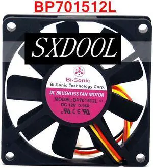 New original BI-SONIC BP701512L 12V 0.15A 7CM 7015 3-Wire Cooling Fan