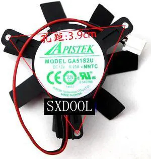 APISTEK GA51S2U-NNTC 12V 0.25A graphics card fan 2-line diameter 4.5cm