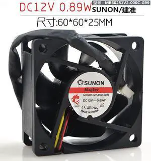 Jianzhun/sunon 6025 MB60251 V2-000C-G99 12V 0.89W 6cm silent cooling fan