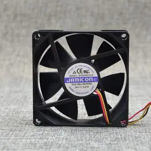 Original JAMICON 8CM 8025 24V 0.21A Fan JF0825B2UA-R 3 Line Double Roll