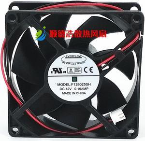 New original EVERFLOW 8025 12V 0.19A F128025SH cooling fan 80 * 80 * 25 2-wire 2-pin