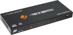 J-Tech Digital JTD3DSP0108 8-Port HDMI v1.3 1-Input 8-Output 1x8 1080P HDMI Splitter