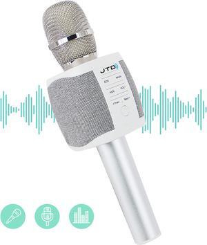 JTD Wireless Karaoke Microphone Speaker Recorder with 2x5W Dual Speakers, Sing Listen Record, Phone Tablet Computer 3.5mm MicroSD [JTD-008]