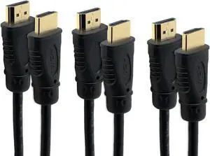 8K HDMI 2.1 Cable | 1Ft. 48Gbps [3-Pack] By J-Tech Digital
