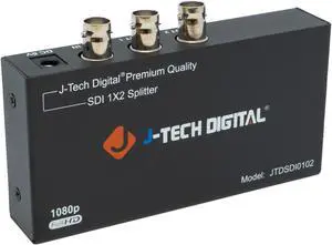 J-Tech Digital Premium Quality SDI Splitter 1x2 Supports SD-SDI, HD-SDI, 3G-SDI up to 1320 Ft (1 Input and 2 outputs)
