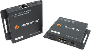 HDMI ARC & SPDIF Optical Digital Audio Extender Over Single CAT5e/ CAT6 Ethernet Cable Up To 492ft. w/ CEC, Dolby Digital, DTS, PCM by J-Tech Digital [JTECH-AET-AS]