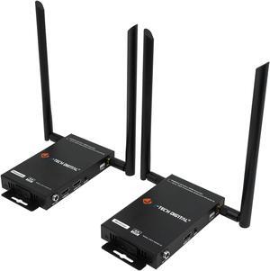 Wireless HDMI Transmitter and Receiver 4K 60Hz Up To 196ft. w/ Low Latency HDMI Loop Output SSID Pairing Channel Change IR Passthrough by J-Tech Digital [JTECH-WEX4K-50]