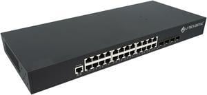 J-Tech Digital 24 Port Gigabit Ethernet Switch for AV over IP HDMI Extender Matrix Switch Function w/ 4 x SPF+ Ports Web Management Desktop or Rackmount [JTECH-NS24V3]