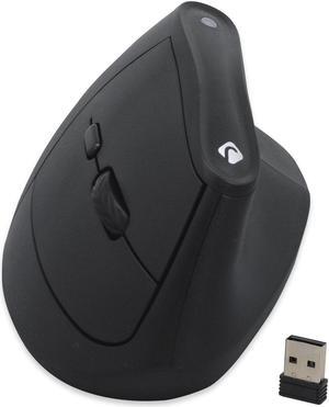 J-Tech Digital Wireless Mouse, Vertical Ergonomic Mouse with 2.4G Wireless & Bluetooth for 3 Multi-Device Function, Adjustable DPI Modes, Compatible with PC, Mac, Laptop - Black