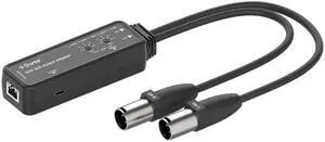 J-Tech Digital 2-Channel Dante to XLR Audio Output Adapter, Balanced/Unbalanced 2-Channel Digital Audio to XLR Converter Adapter, PoE & USB-C Power [JTECH-DA2DX]