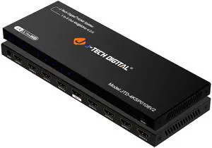 J-Tech Digital 4K 1x8 HDMI Splitter 1 In 8 Out, 4K 60Hz Ulta HD HDMI Splitter for Multiple Monitors Duplicate/Mirror [JTD-4KSP0108V2]